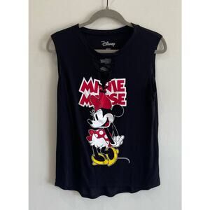NWOT Large Minnie Mouse Lace Up Sleeveless Top